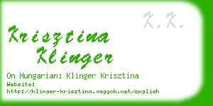 krisztina klinger business card